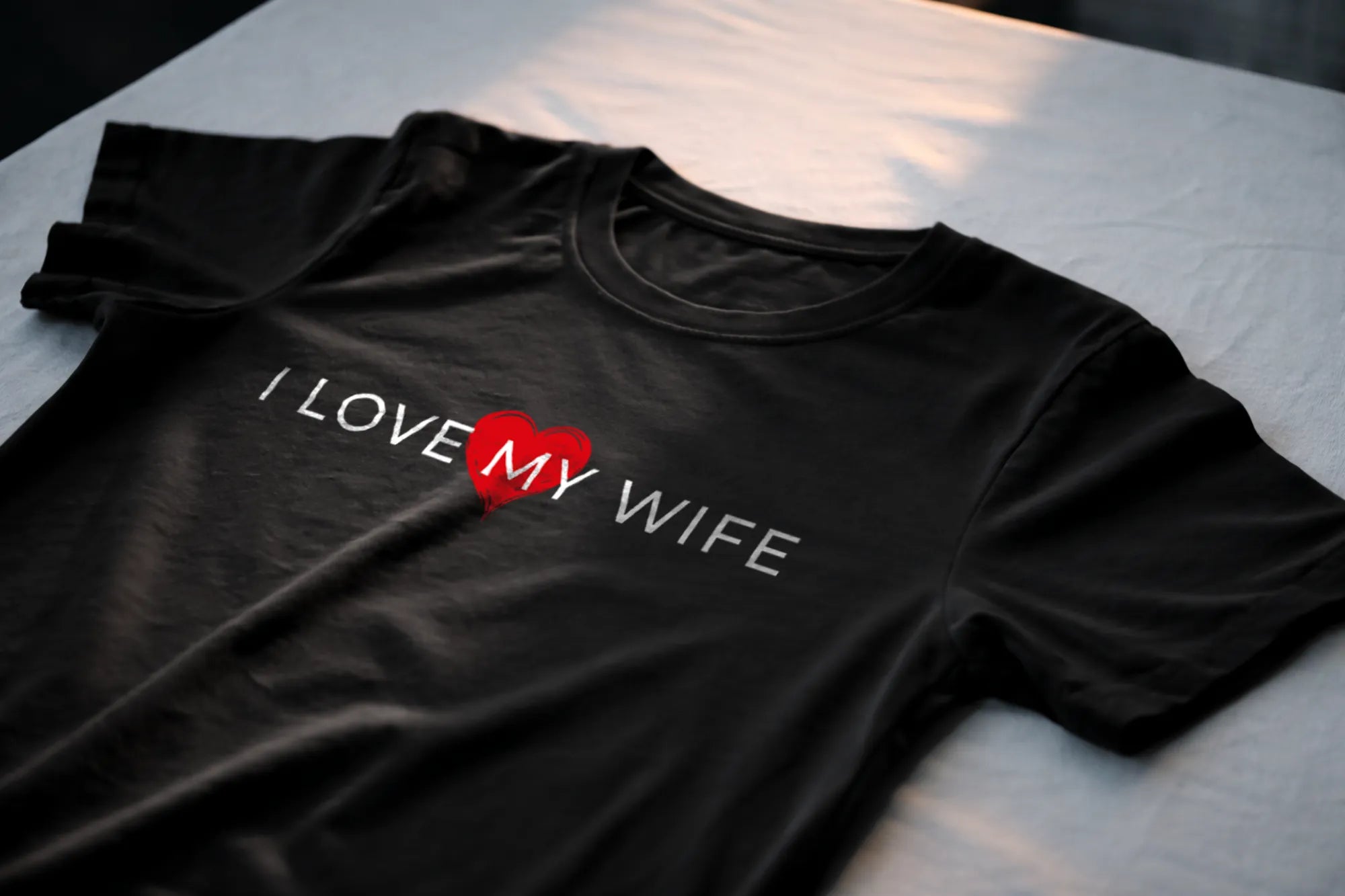 I Love My Wife Heart Overlay – Romantic Husband Statement Tee