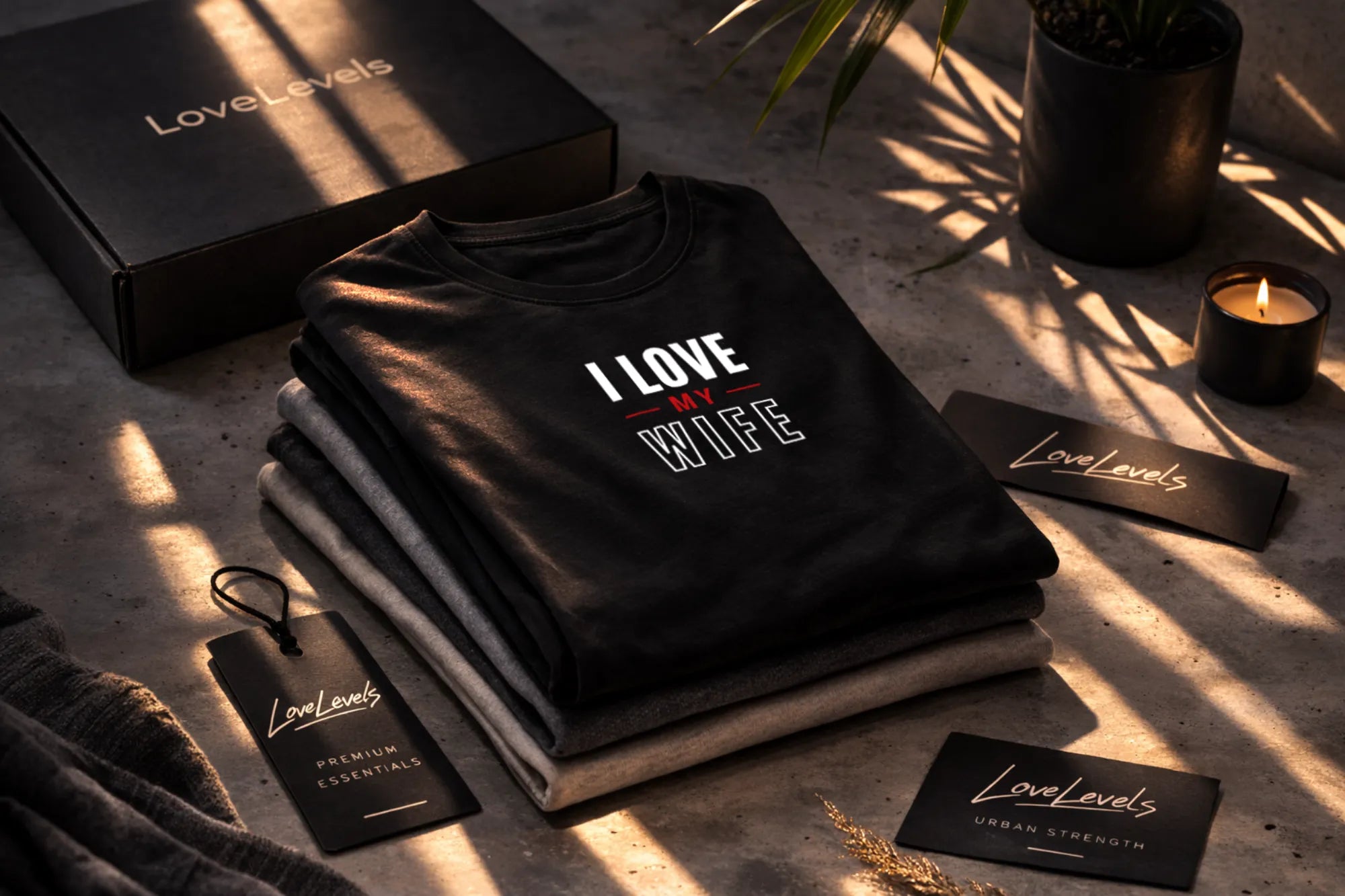 I Love My Wife Bold Outline – Romantic Husband Statement Tee