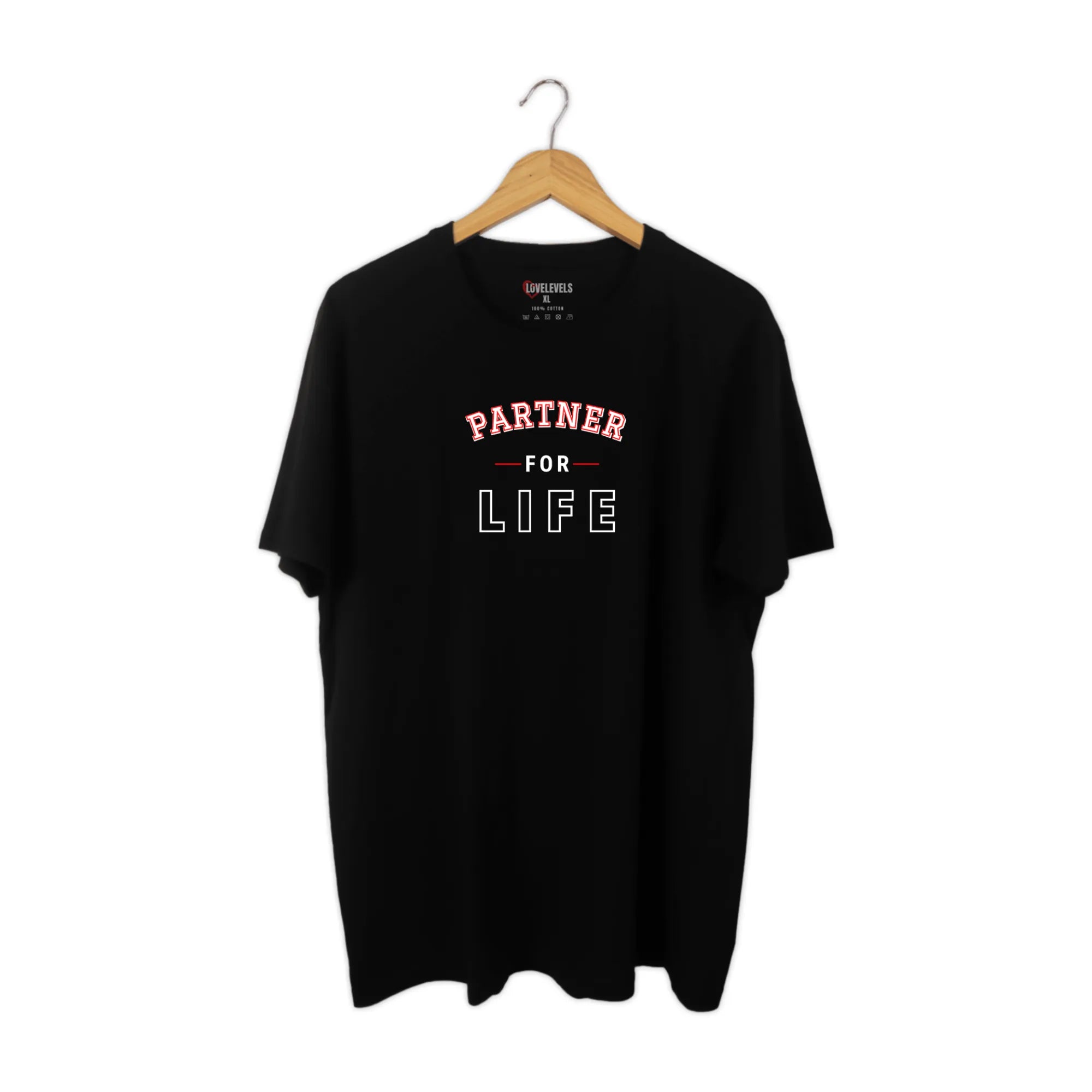 Partner For Life Varsity Outline – Romantic Relationship Statement Tee