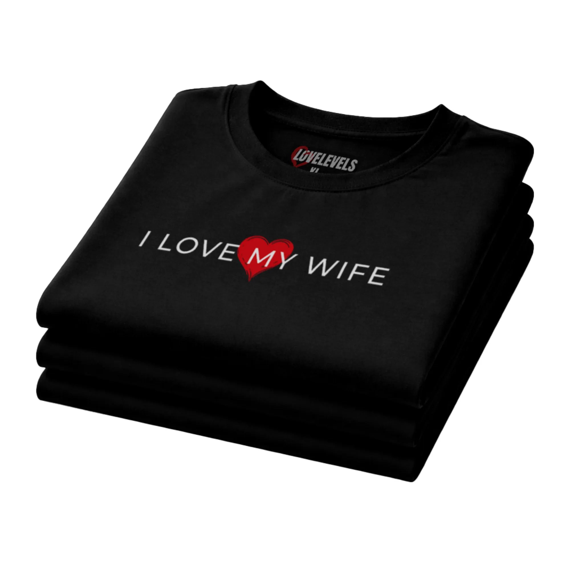 I Love My Wife Heart Overlay – Romantic Husband Statement Tee
