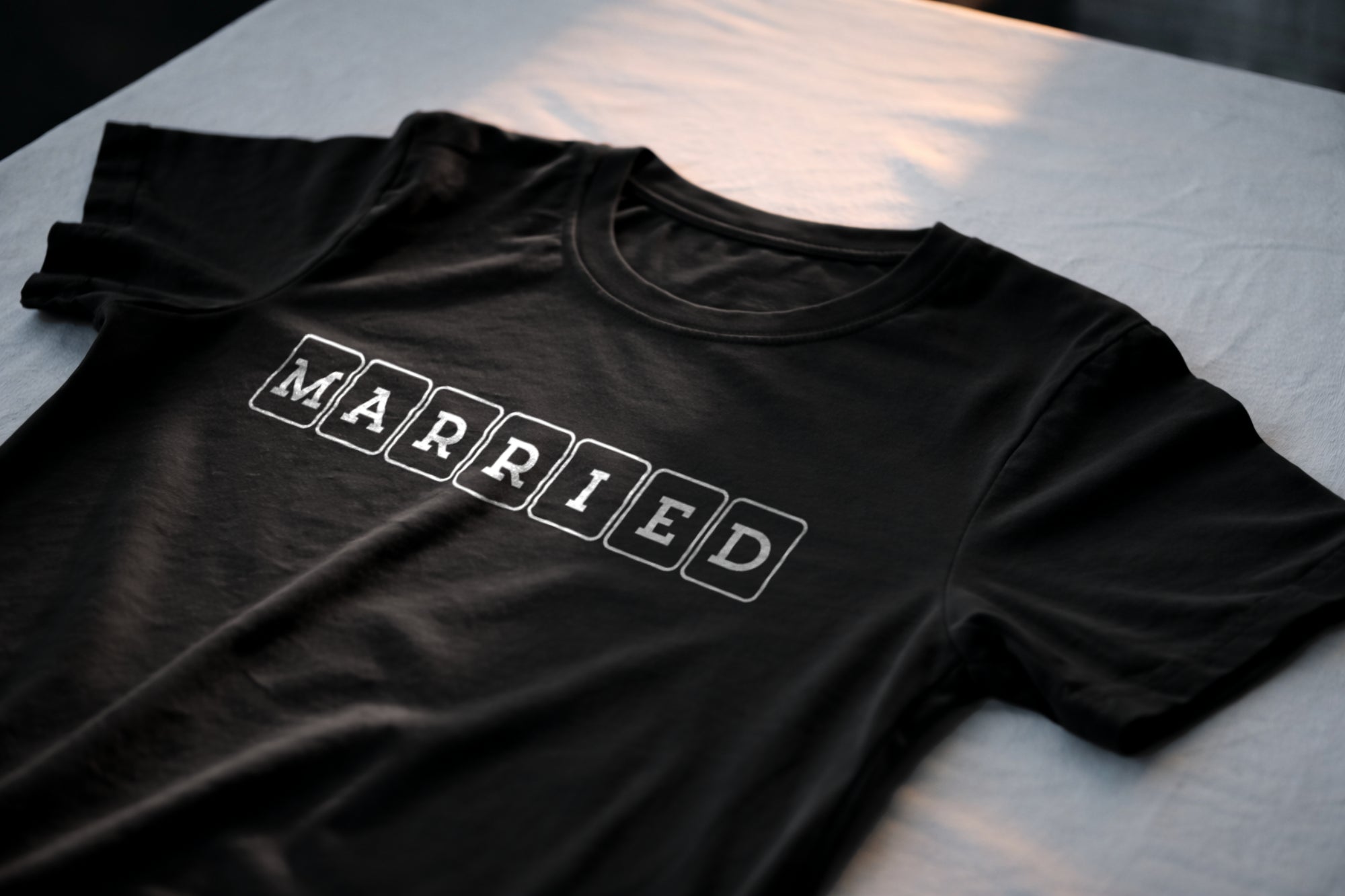 MARRIED Boxed Letter Badge Tee