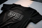 MARRIED Rounded Outline Badge Tee
