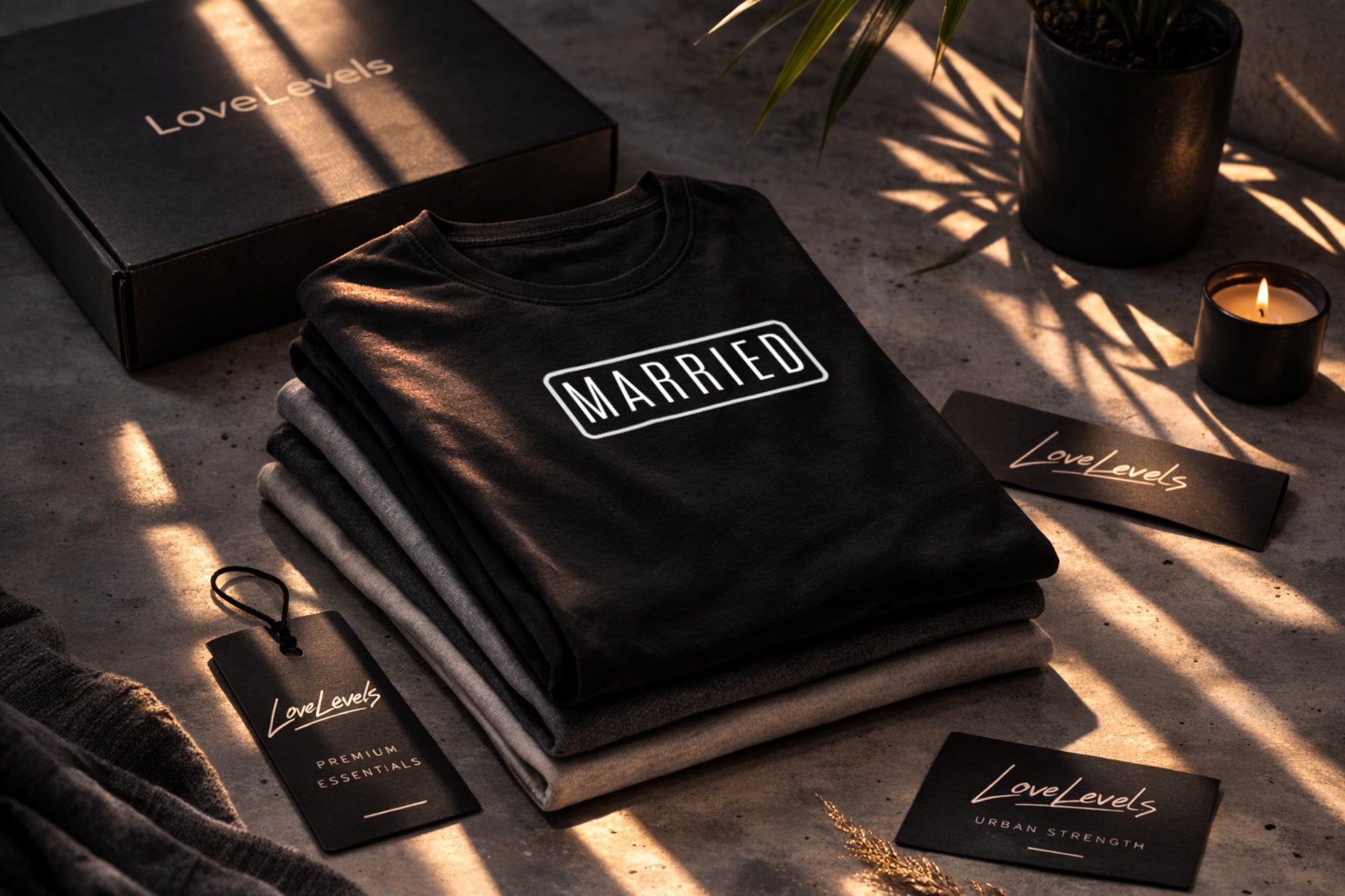 MARRIED Rounded Outline Badge Tee