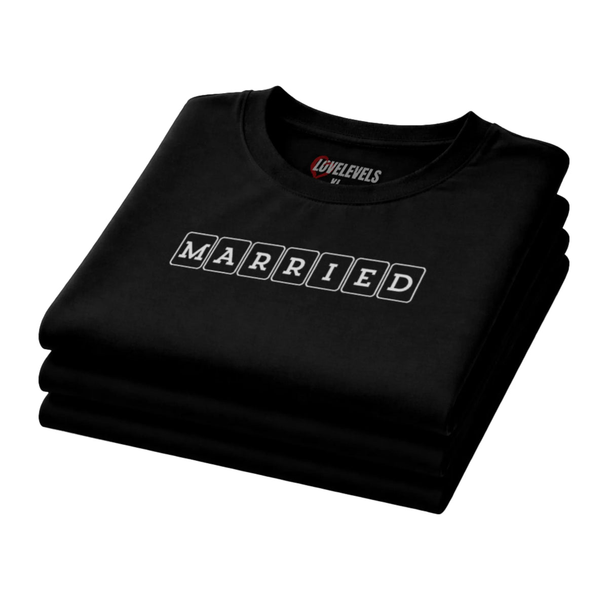 MARRIED Boxed Letter Badge Tee
