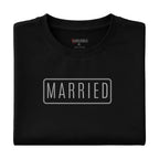 MARRIED Rounded Outline Badge Tee