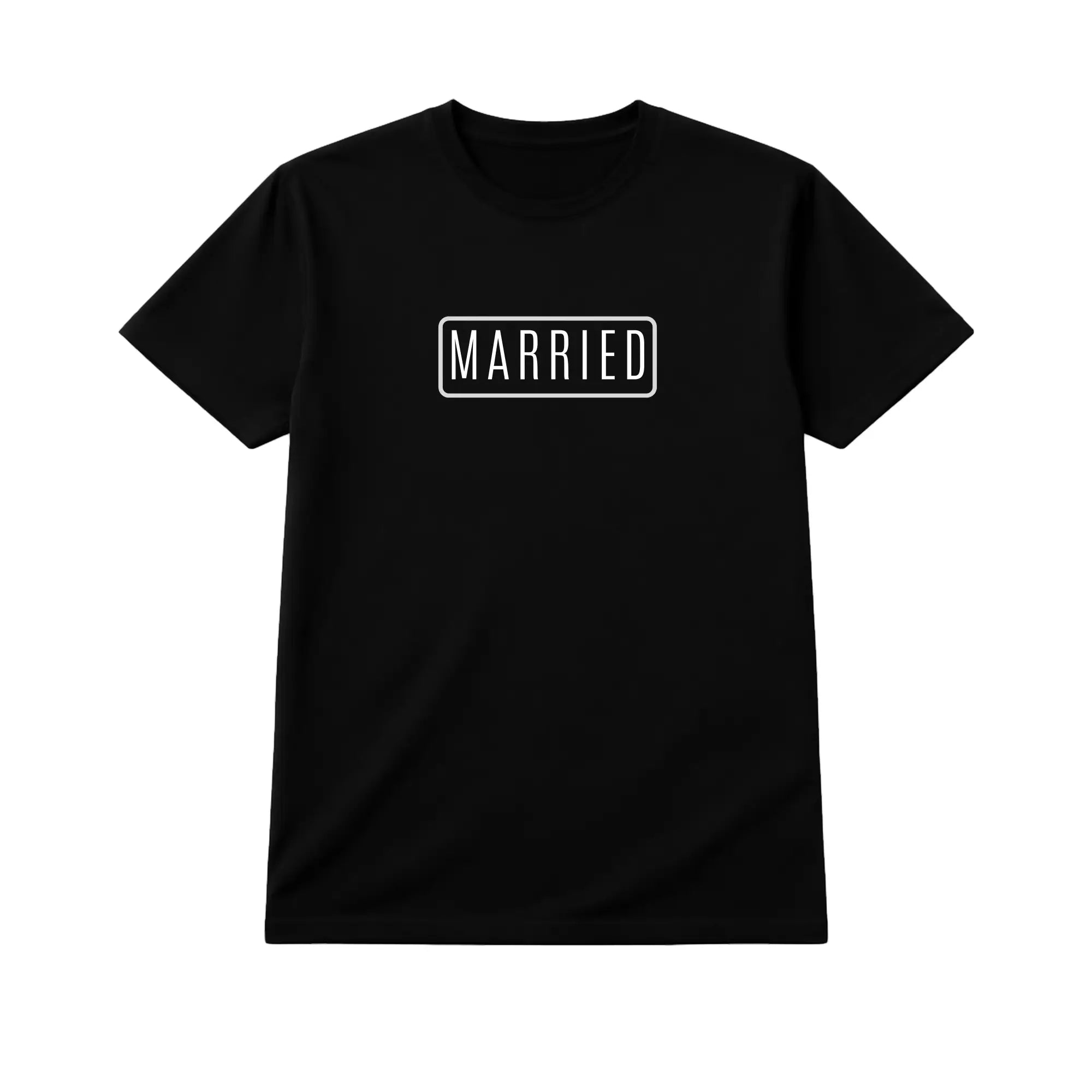 MARRIED Rounded Outline Badge Tee