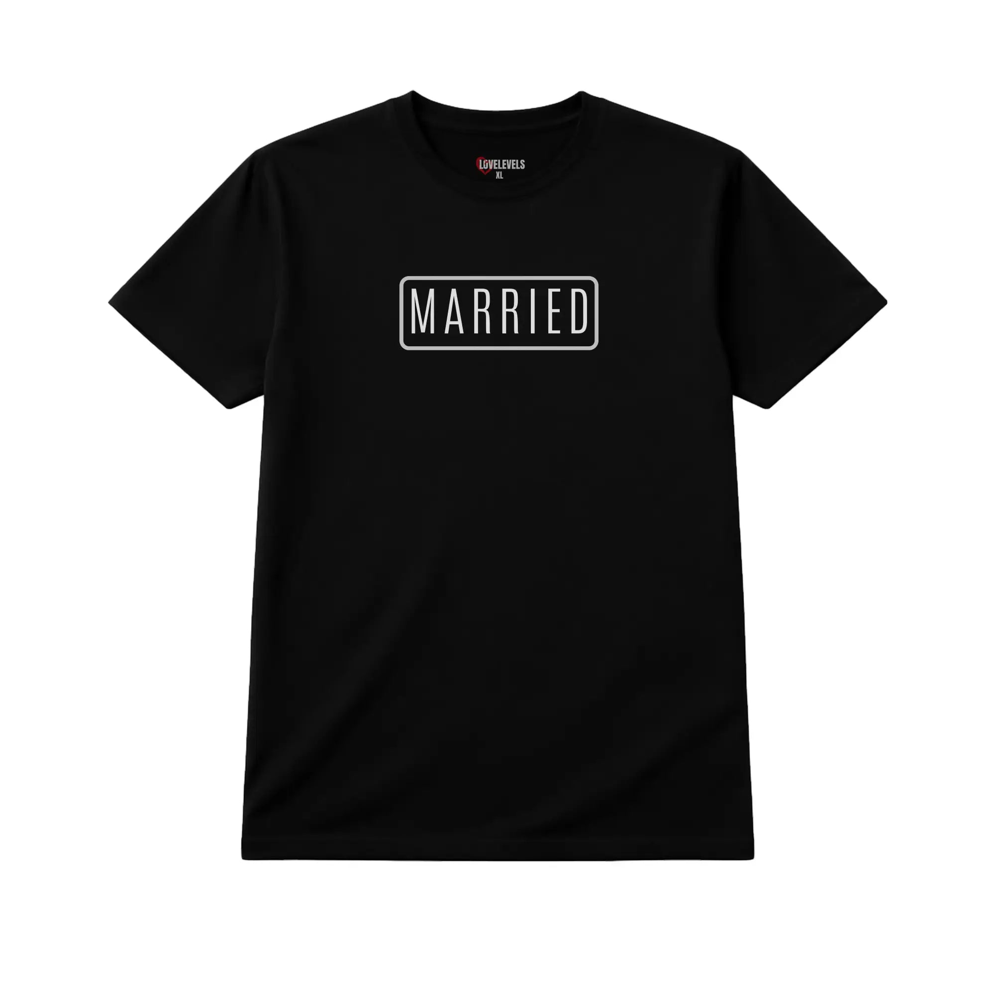 MARRIED Rounded Outline Badge Tee