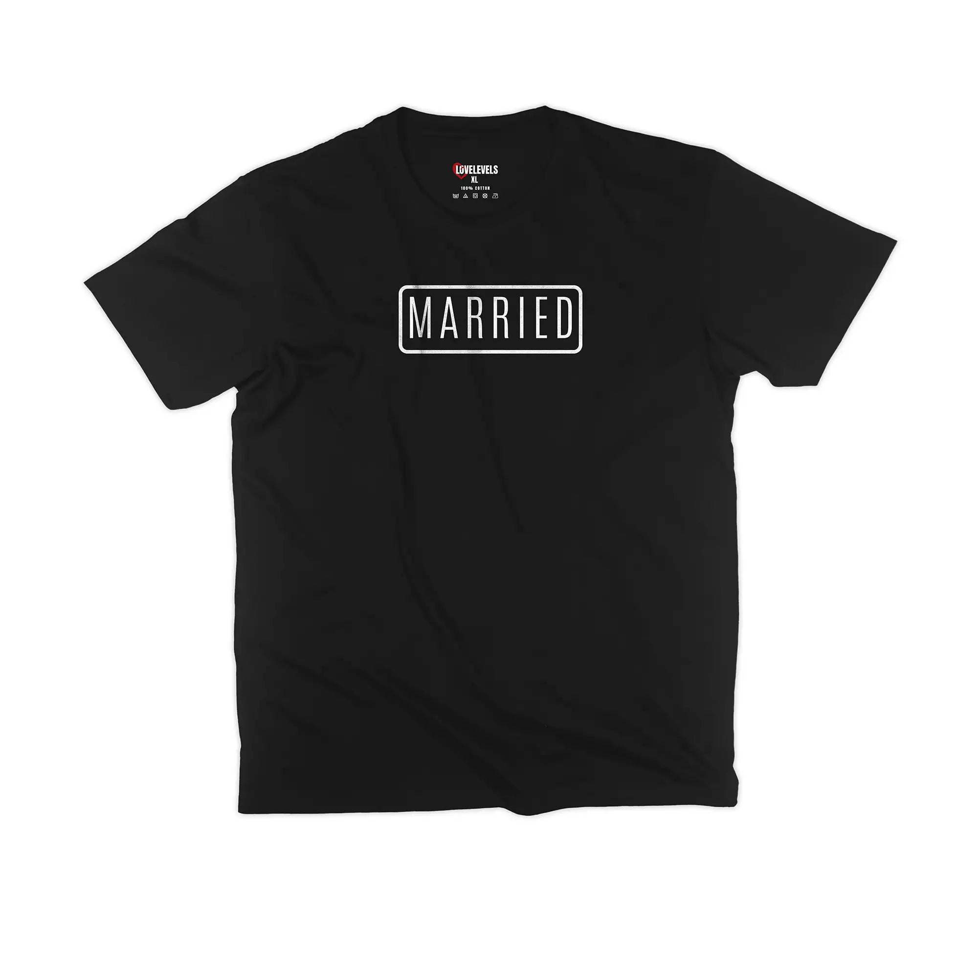MARRIED Rounded Outline Badge Tee