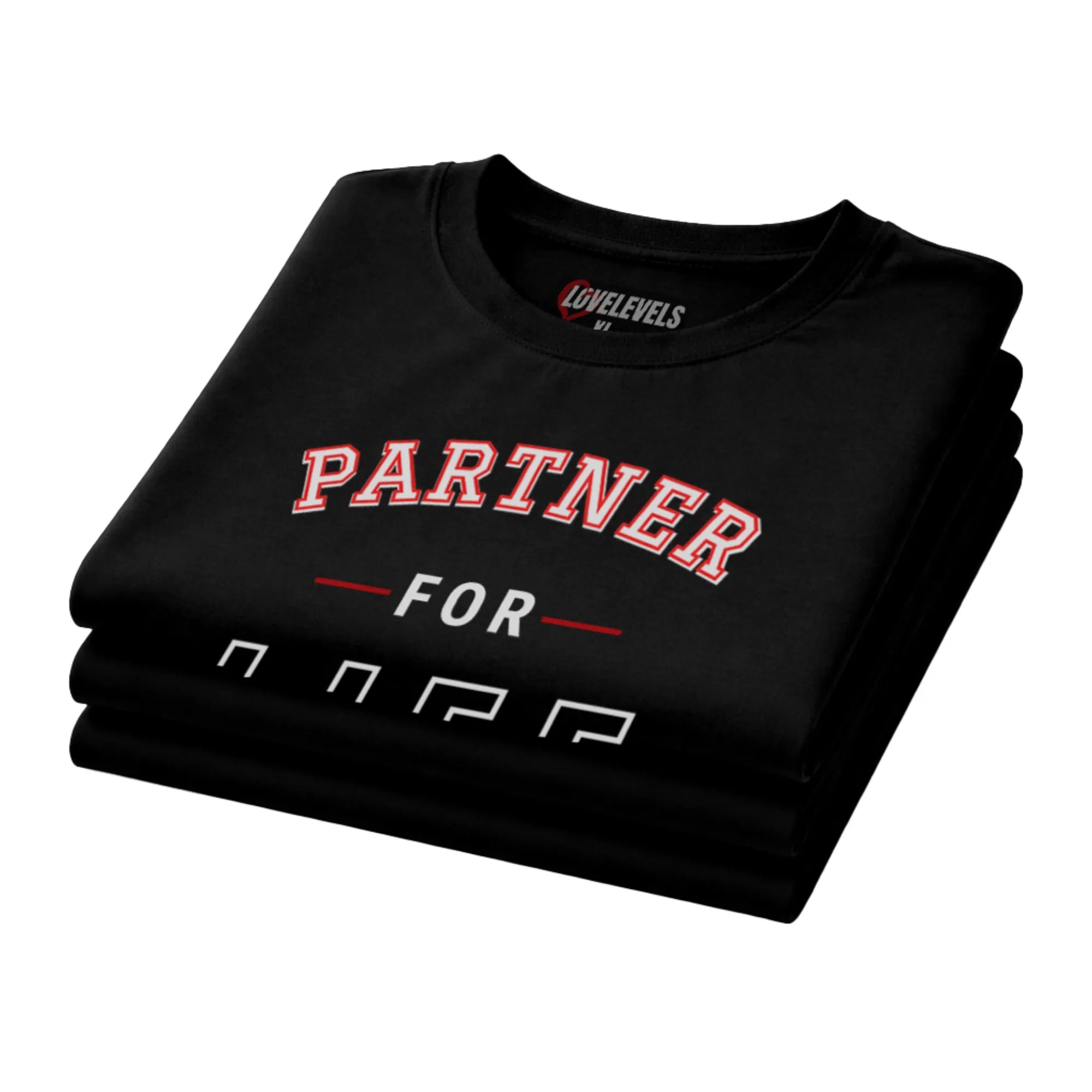 Partner For Life Varsity Outline – Romantic Relationship Statement Tee