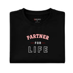 Partner For Life Varsity Outline – Romantic Relationship Statement Tee