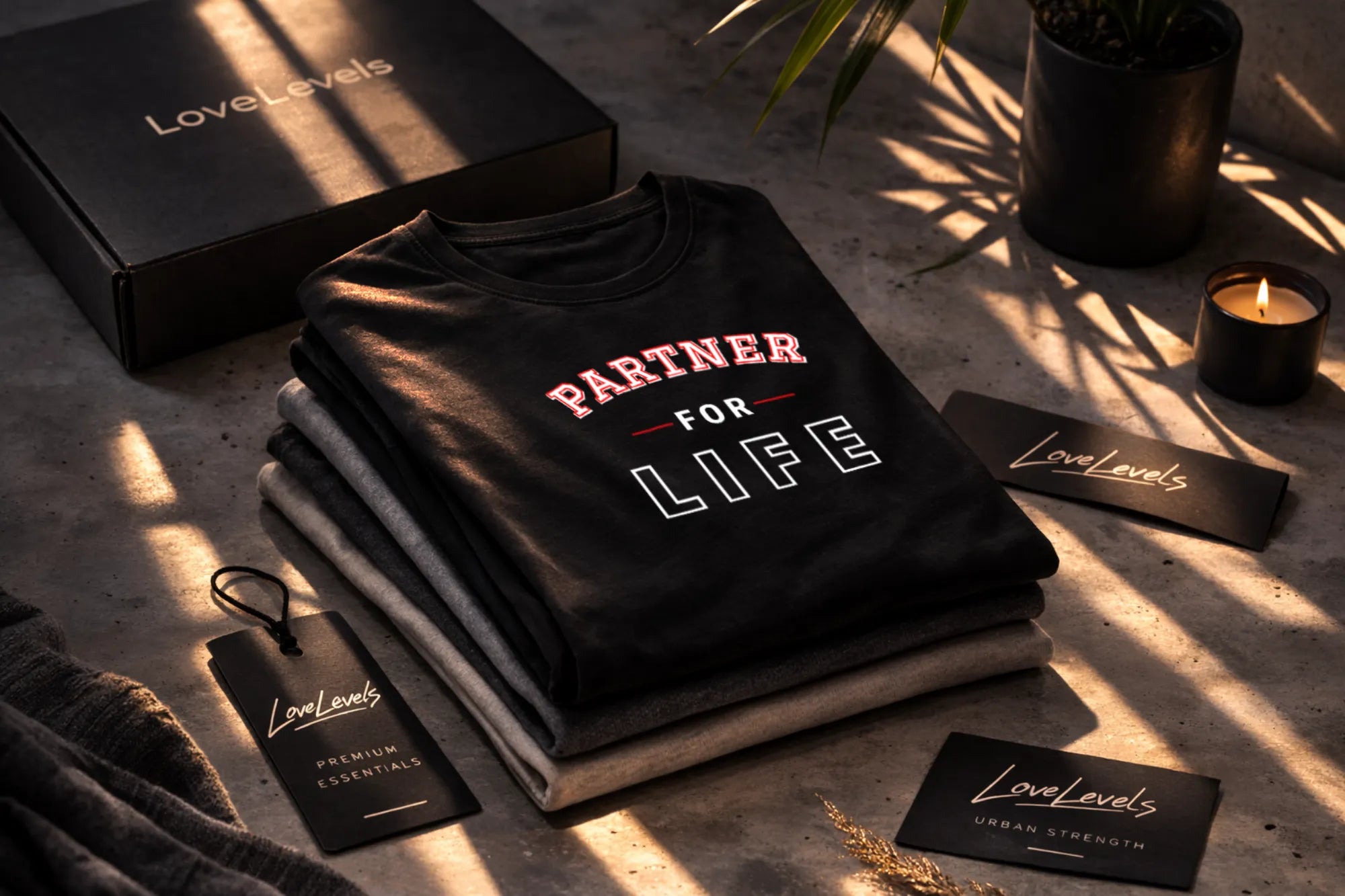 Partner For Life Varsity Outline – Romantic Relationship Statement Tee