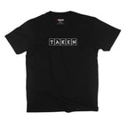 Taken Relationship Shirt – Minimal Boxed Letter Statement Tee